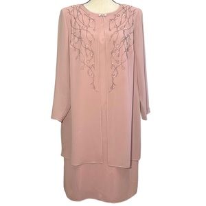 Studio I Dress 14W Light Mauve Long Sleeve